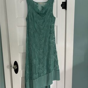Soft Surroundings Silk Maxi Dress in Sage